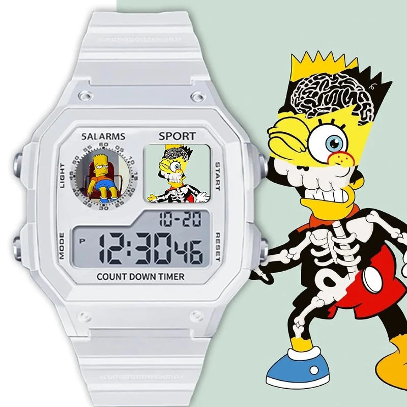 Montre Simpsons - Bart Squelette Blanc