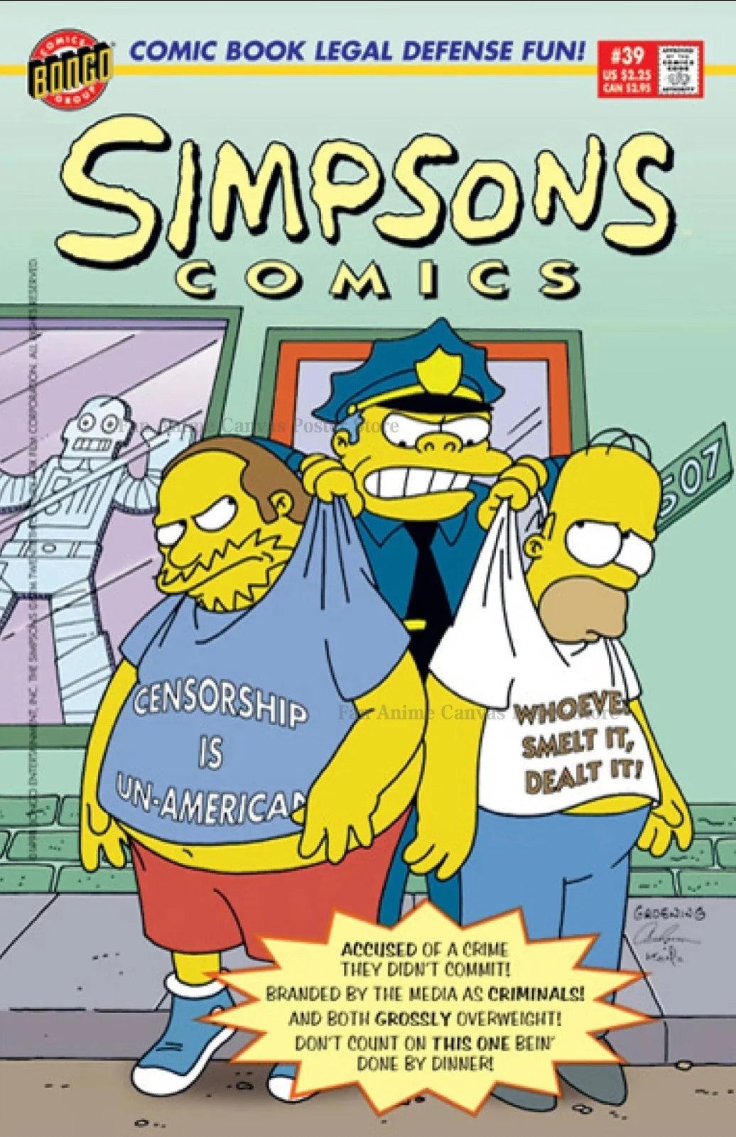 Poster Simpsons - Comic Book Guy « Censorship Is Un-American »