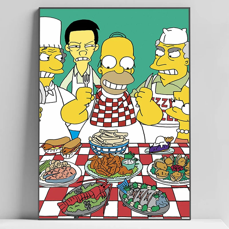 Poster Simpsons - Homer au Restaurant