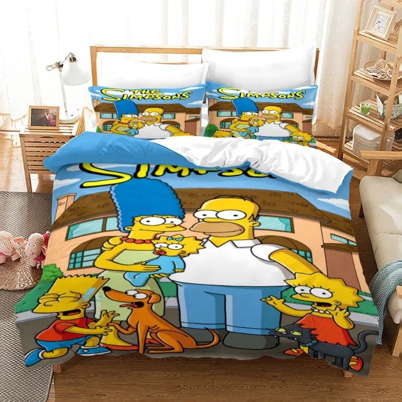 Housse de Couette Simpsons - Famille Simpsons au Complet