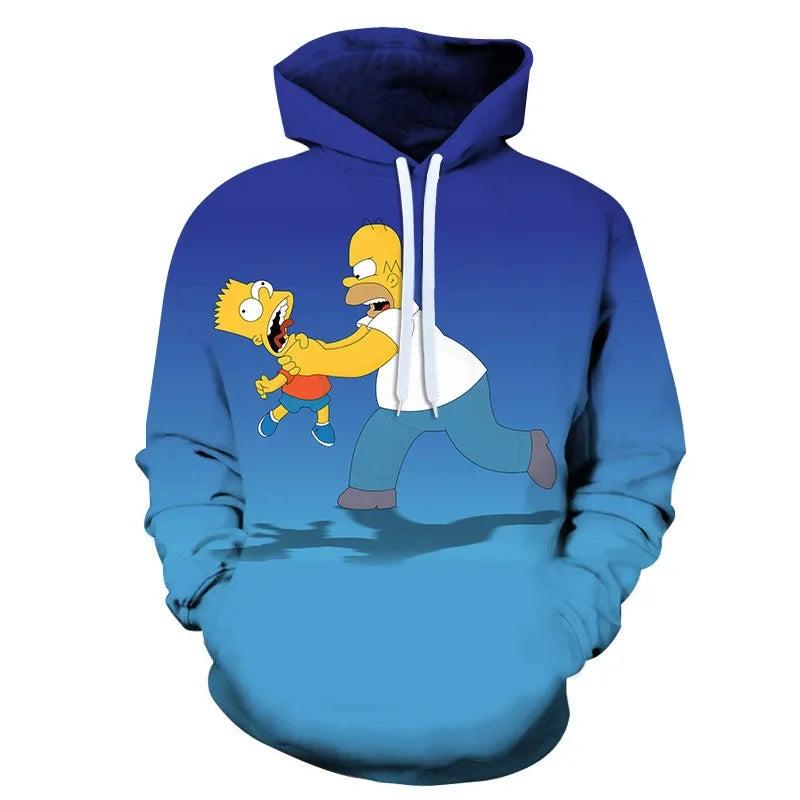 Pull à Capuche Simpsons - Homer Etrangle Bart - "Sale Pitit"