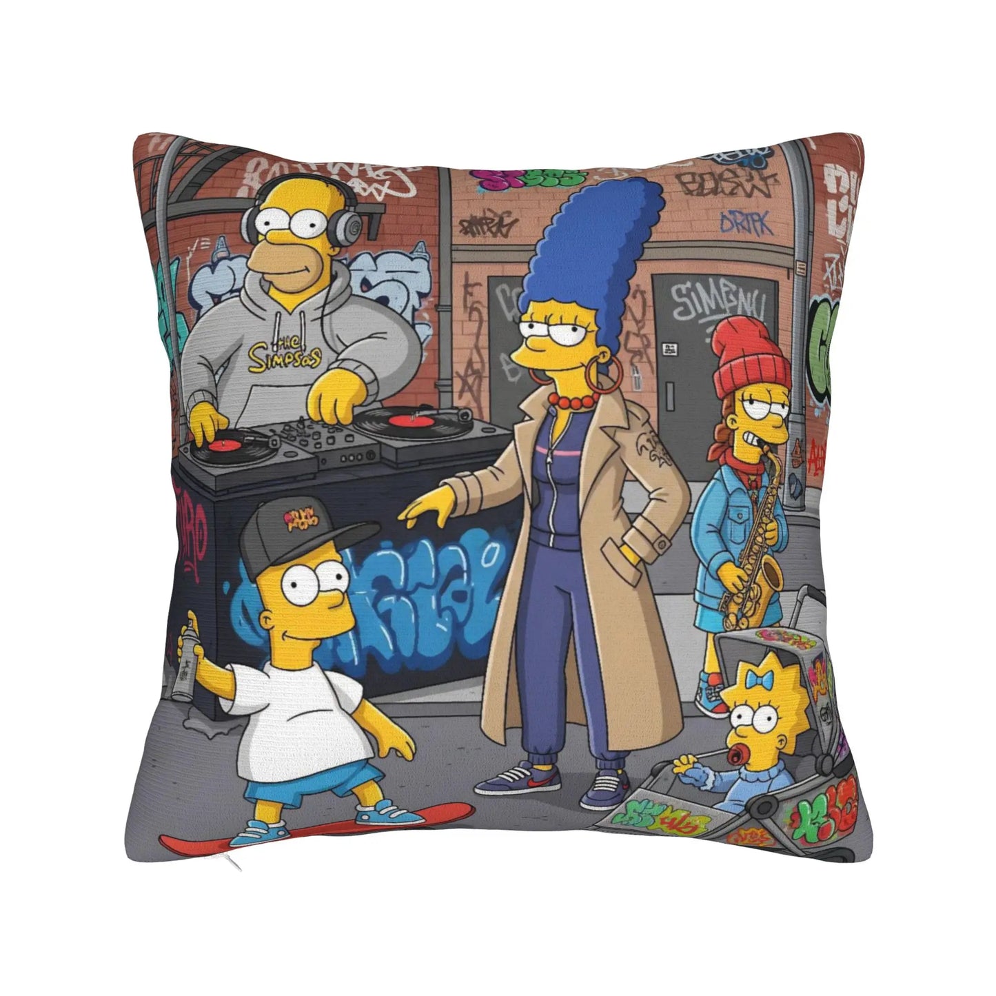 Coussin Simpsons - Famille au Complet Hip-Hop