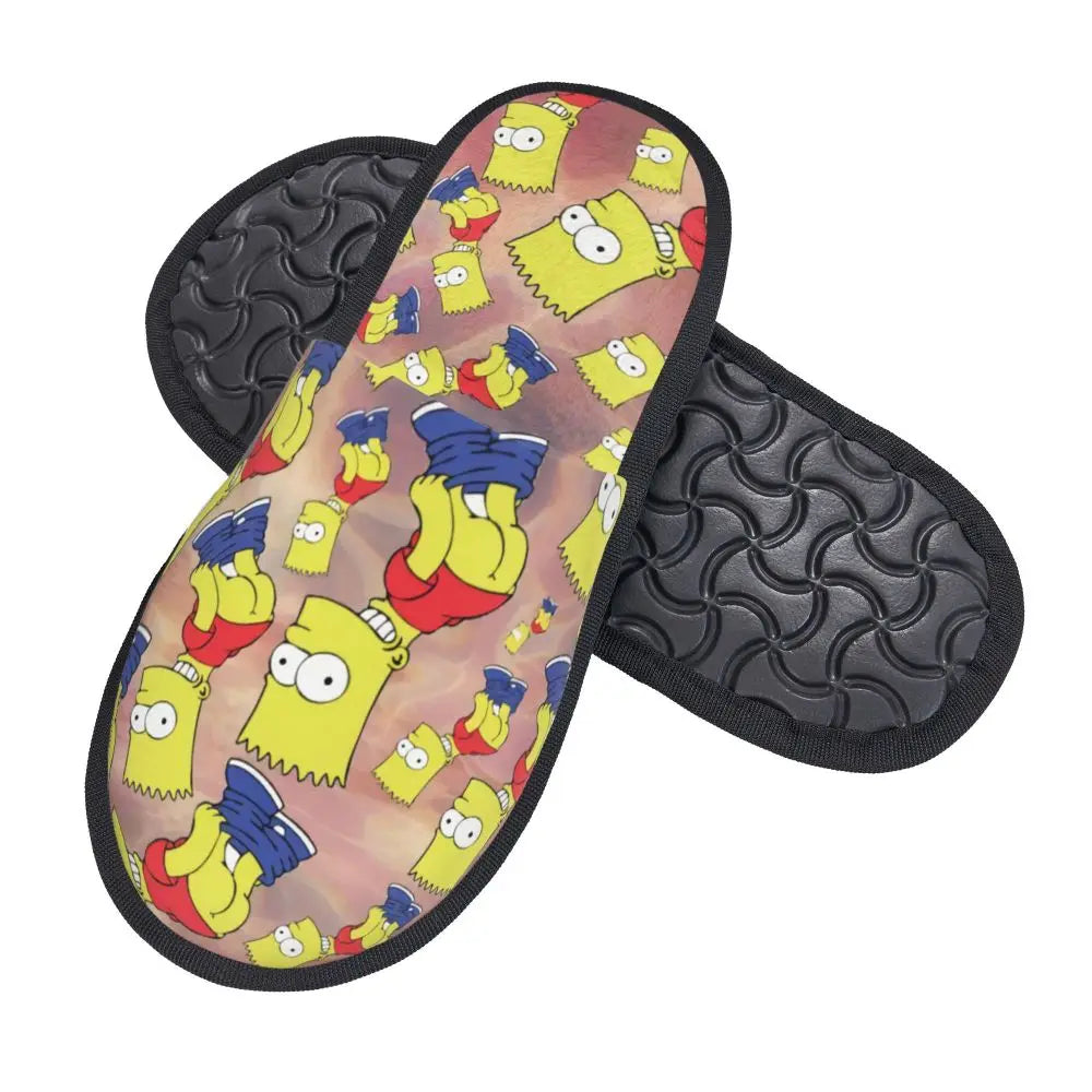 Pantoufle Drôle Bart Simpson montre son Derrière