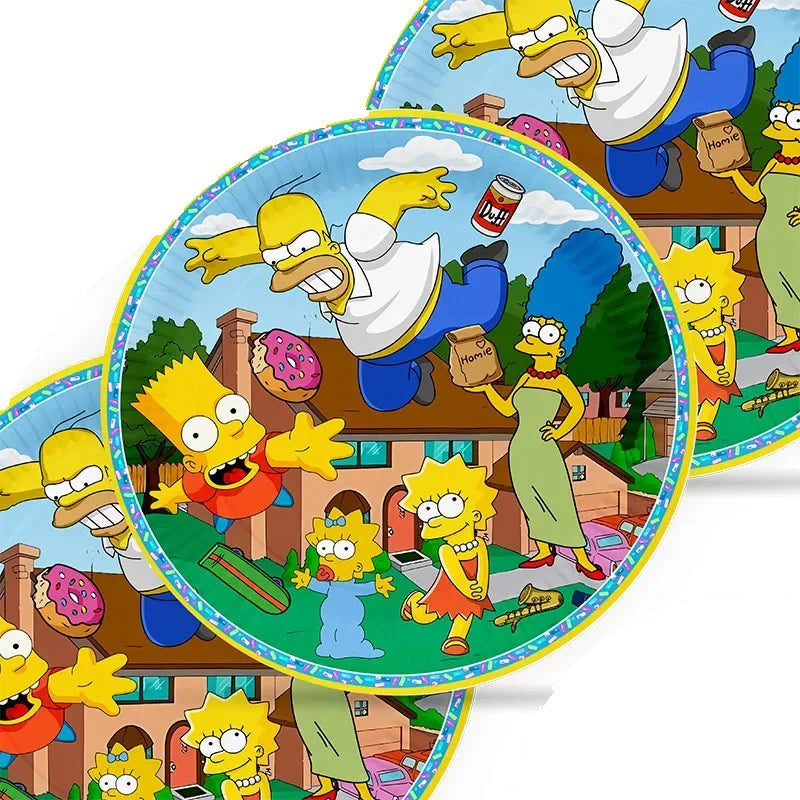 Assiettes Anniversaire Simpsons - Lot de 10