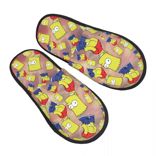 Pantoufle Drôle Bart Simpson montre son Derrière