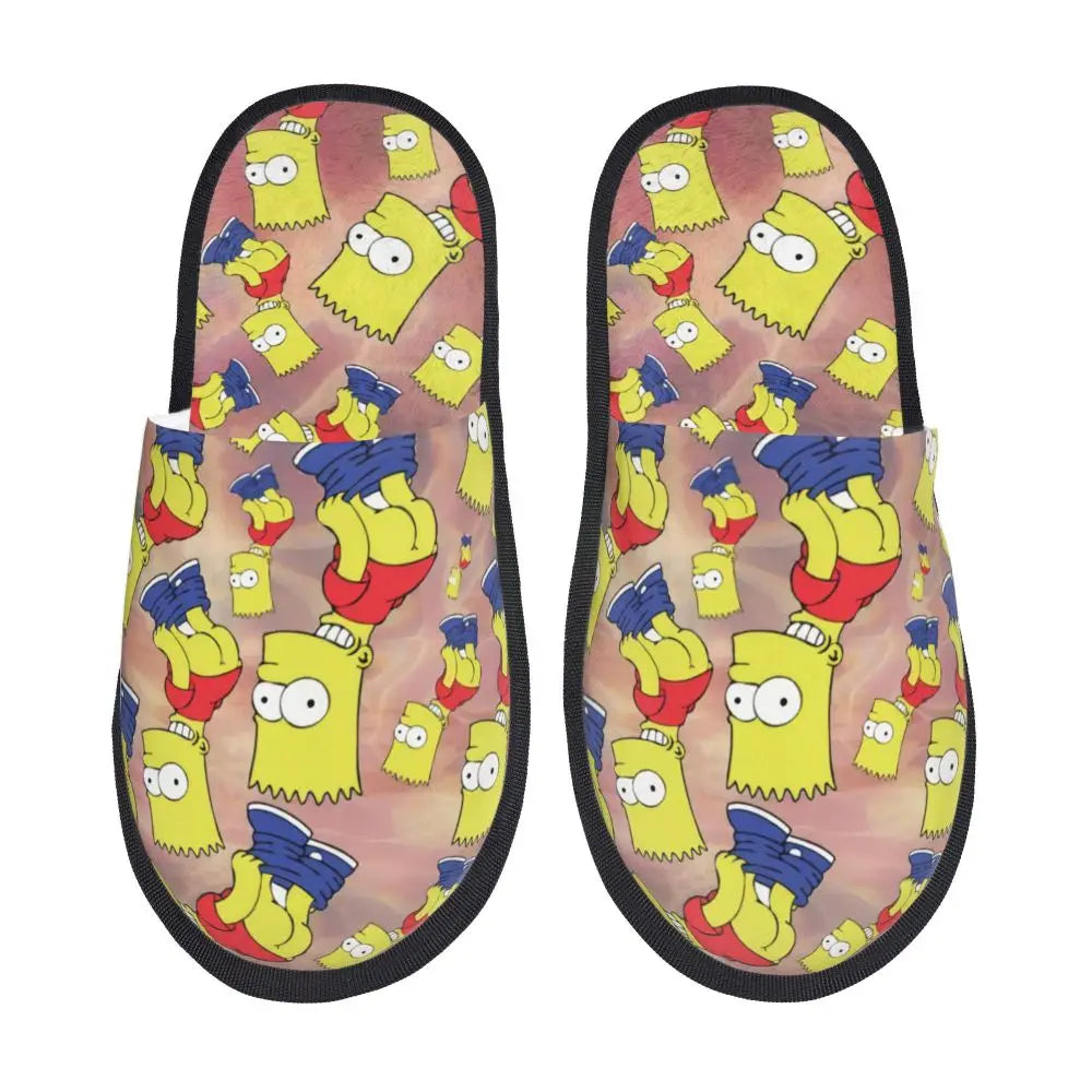 Pantoufle Drôle Bart Simpson montre son Derrière