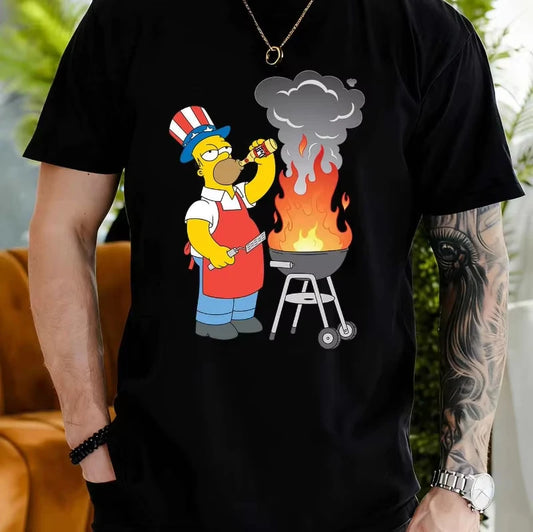 T-Shirt Simpsons - Homer au Barbecue