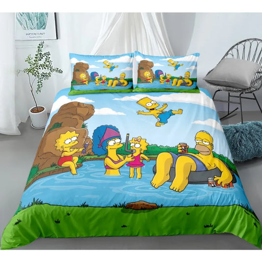 Housse de Couette Simpsons - Baignade en Famille