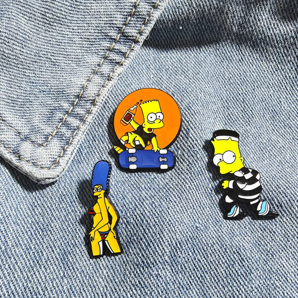 Lot de 7 Pin's Simpsons - Springfield et Boule de Neige