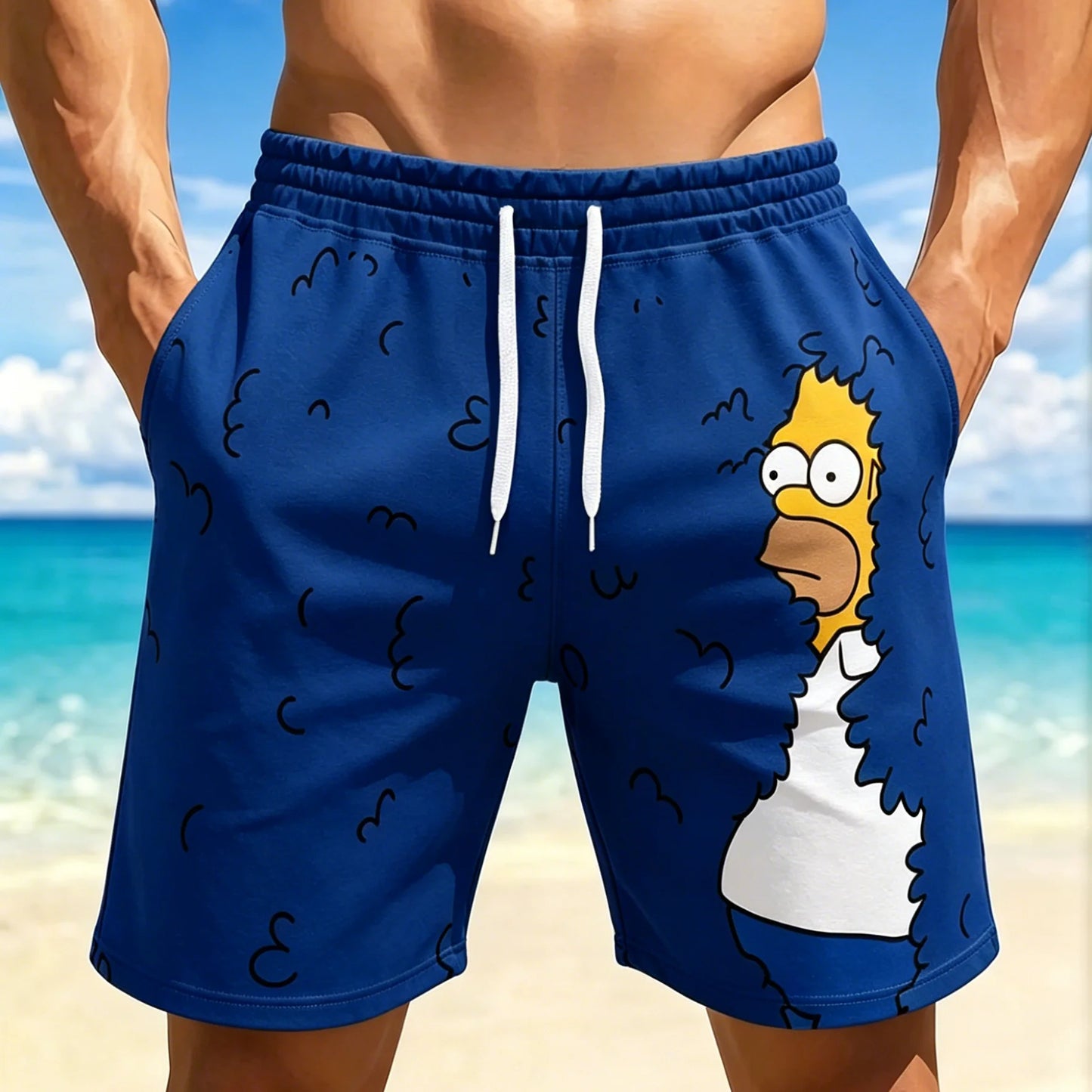 Short de Plage Simpsons - Homer Hawaïen