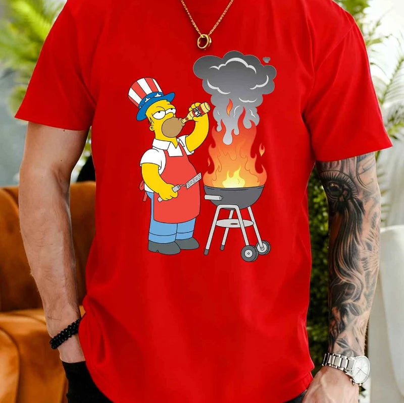 T-Shirt Simpsons - Homer au Barbecue