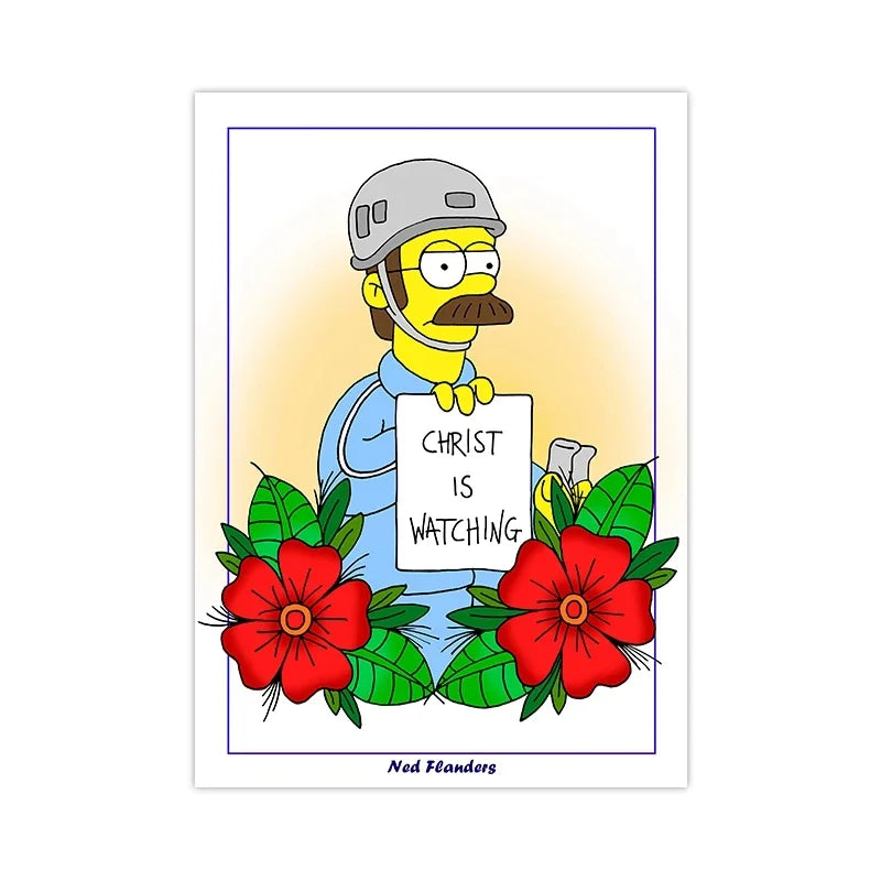 Poster Simpsons - Ned Flanders « Christ Is Watching »
