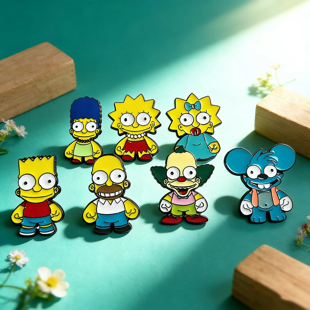 Lot de 7 Pin's Simpsons - Famille et Springfield