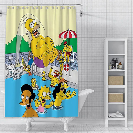 Rideau de Douche Simpsons - Journée Piscine