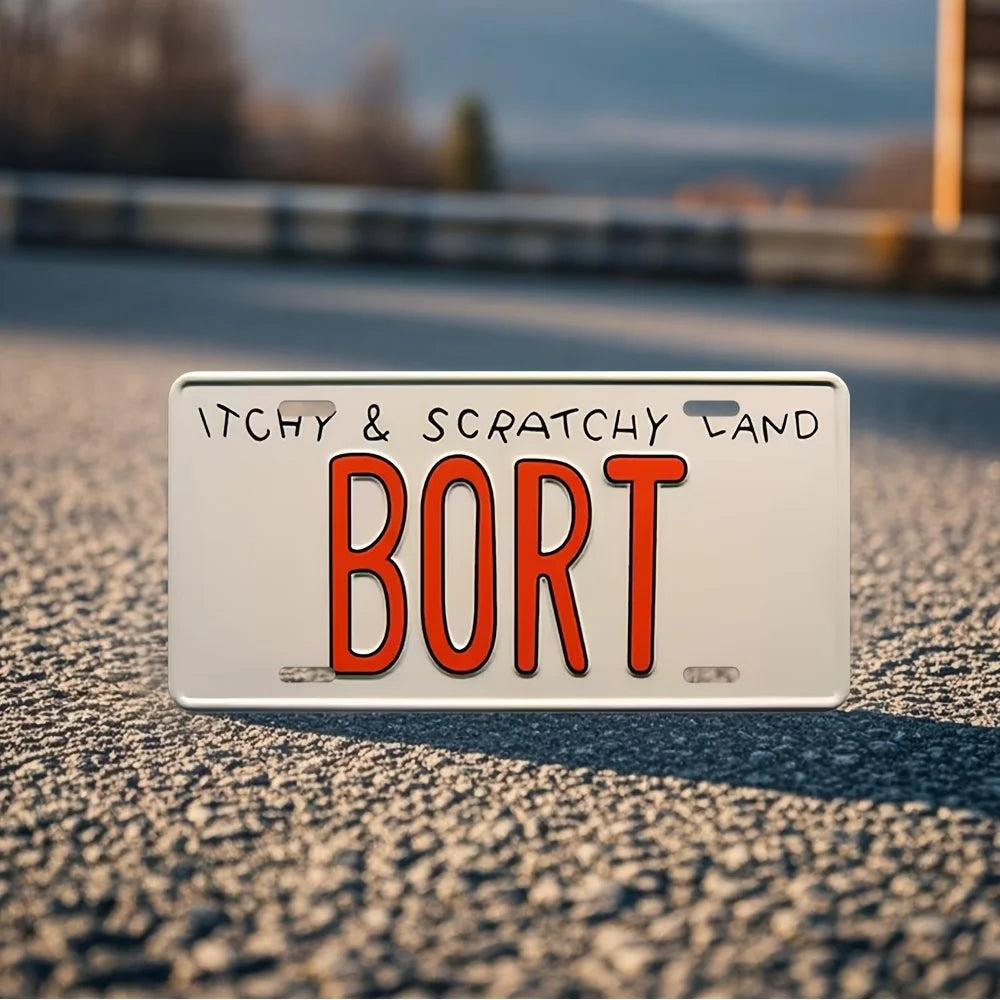 Plaque Décorative Simpsons en Métal - BORT d'Itchy & Scratchy Land