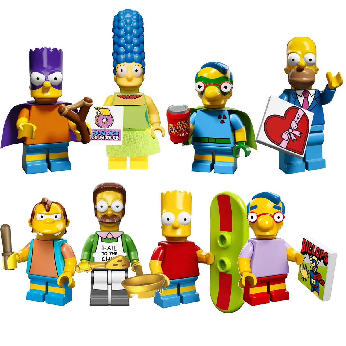 Lot de 8 Figurines Miniatures Simpsons - Bartman et les Super-Héros