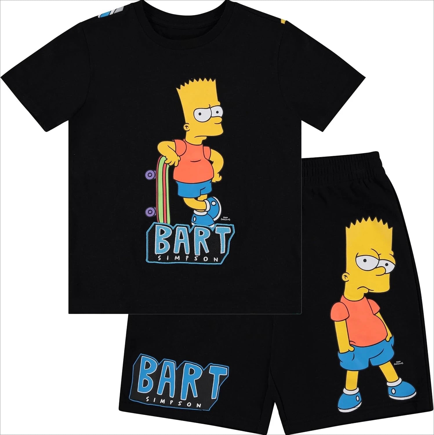 Ensemble avec Short Enfant Simpsons - Bart Skateur