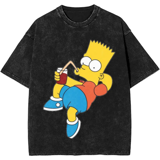 T-Shirt Simpsons - Bart Sirote un Jus
