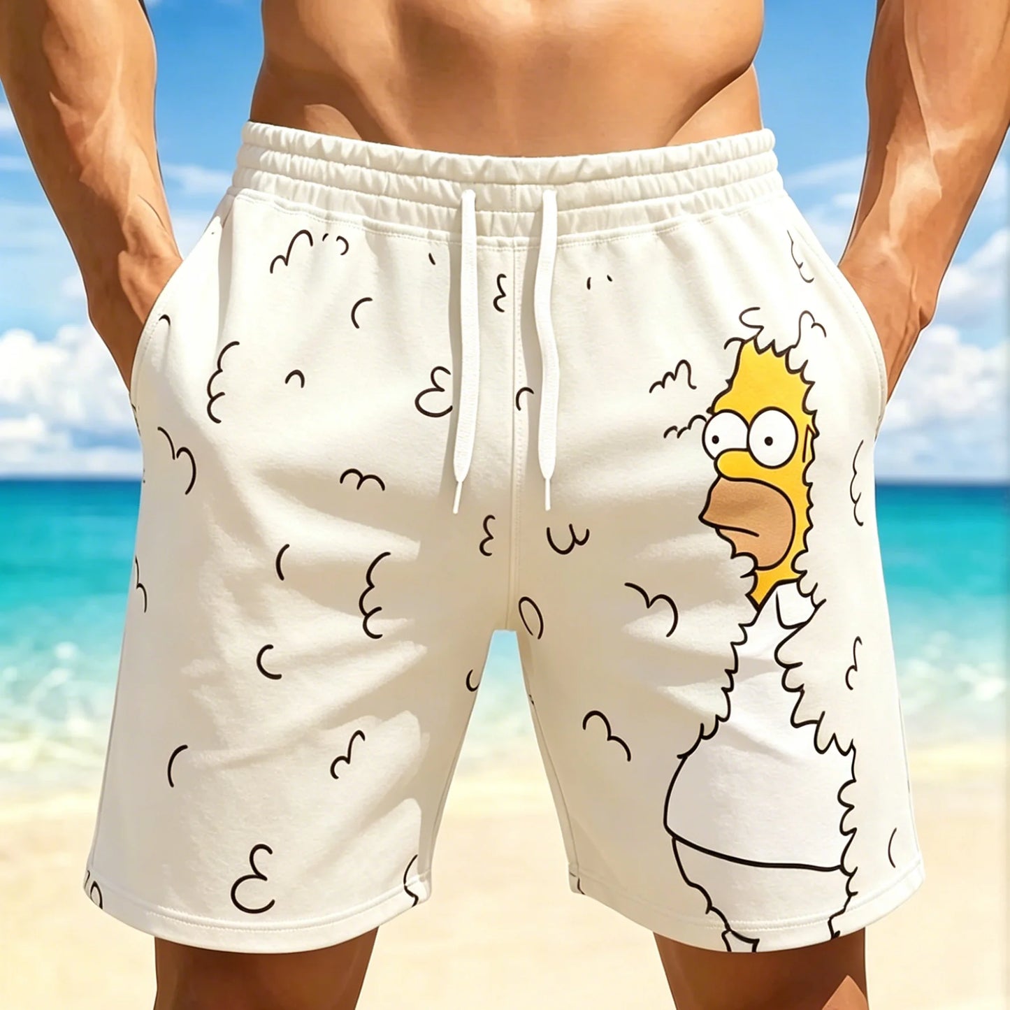 Short de Plage Simpsons - Homer Hawaïen
