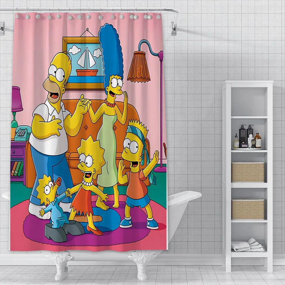 Rideau de Douche Simpsons - Famille au Salon