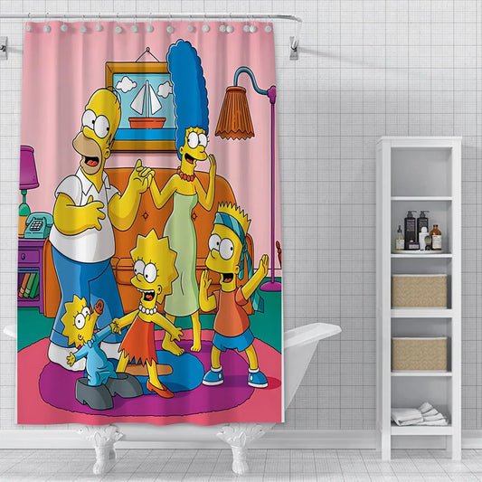 Rideau de Douche Simpsons - Famille au Salon
