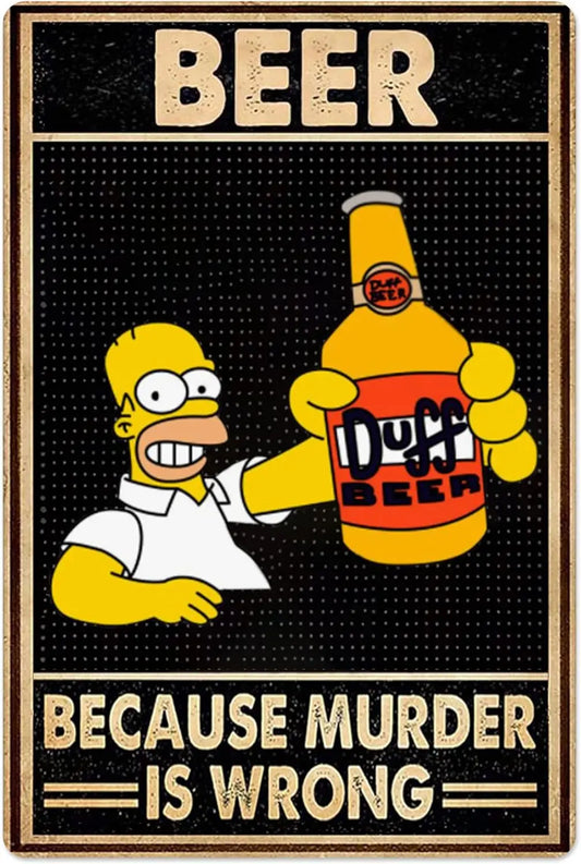 Plaque Métal Simpsons - Beer