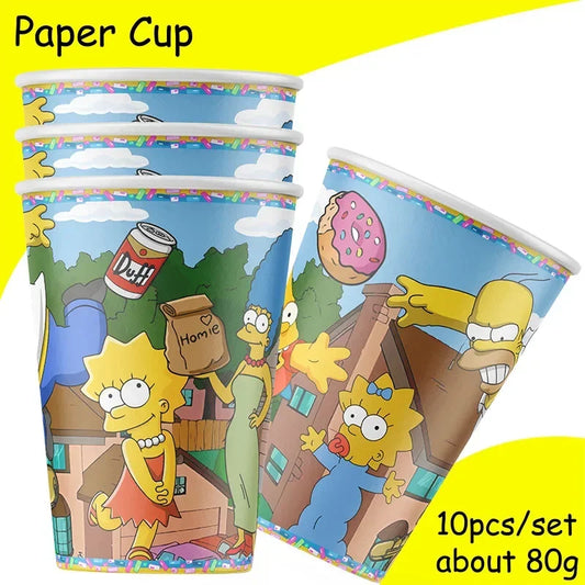 Gobelets Anniversaire Simpsons - Lot de 10