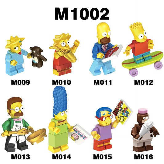 Lot de 8 Figurines Miniatures Simpsons - Bart Skateur et Lisa au Saxophone