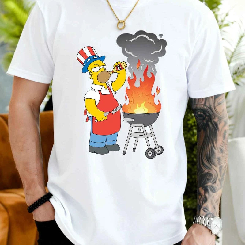 T-Shirt Simpsons - Homer au Barbecue