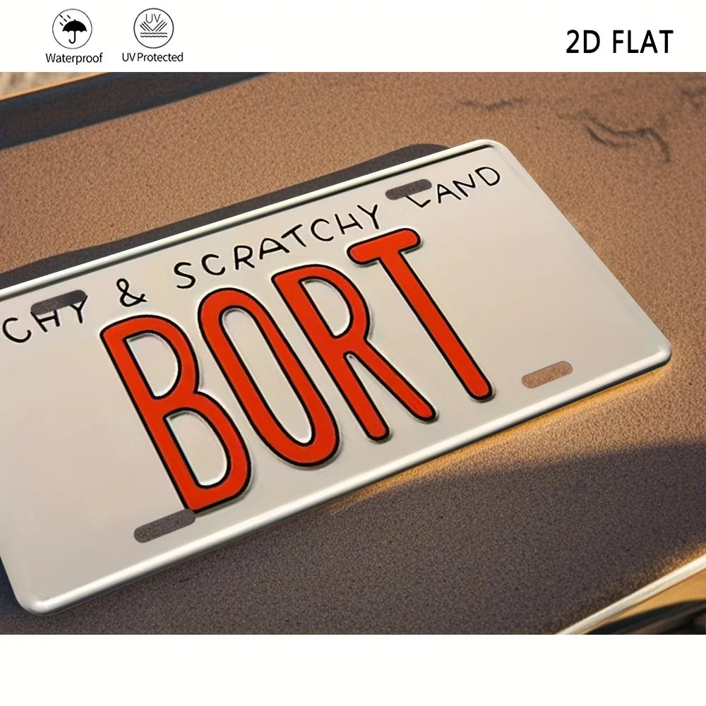 Plaque Décorative Simpsons en Métal - BORT d'Itchy & Scratchy Land