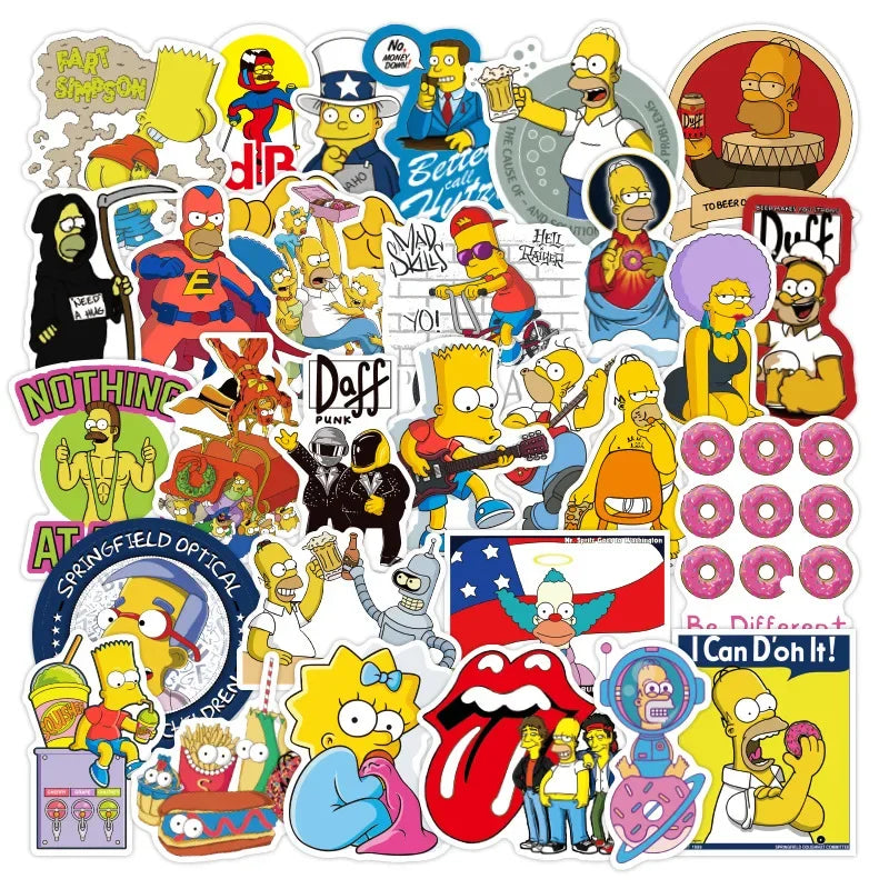 Stickers Simpsons - Lot de 100 Waterproof