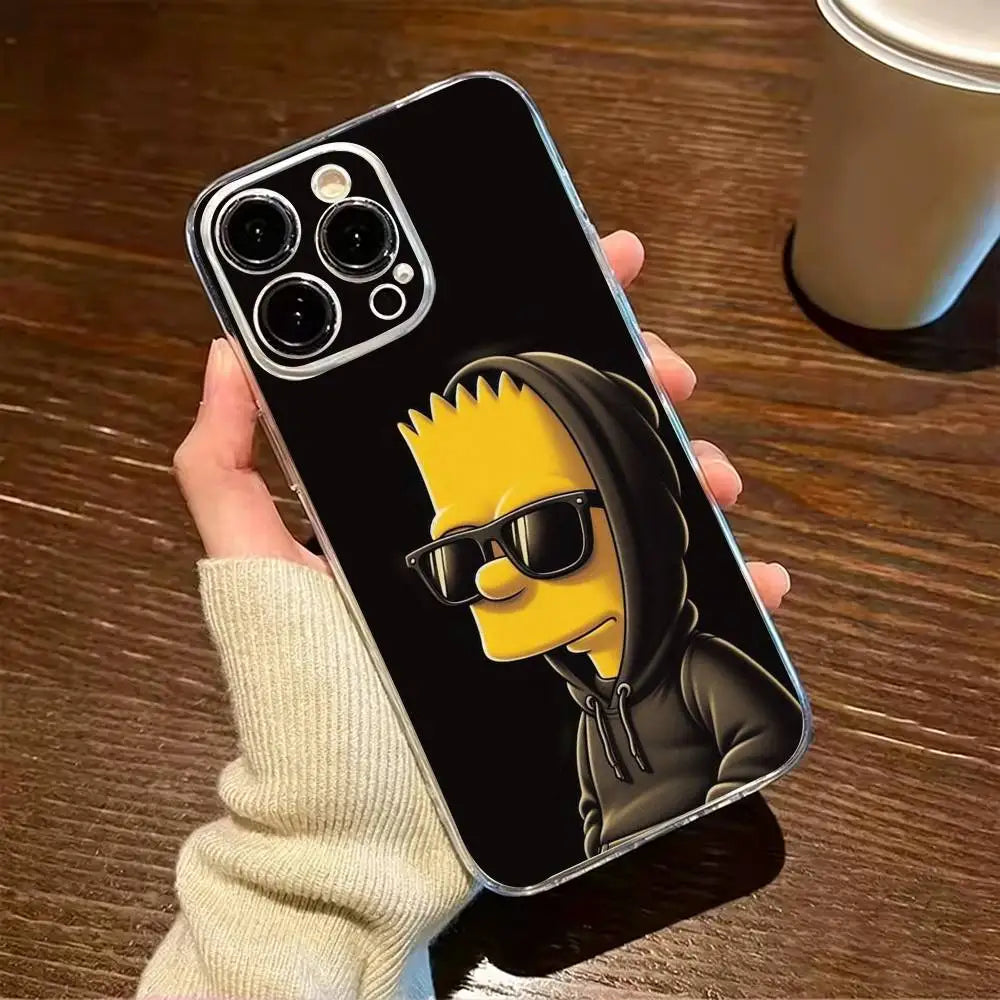 Coque iPhone Simpsons - Bart Lunettes Noires