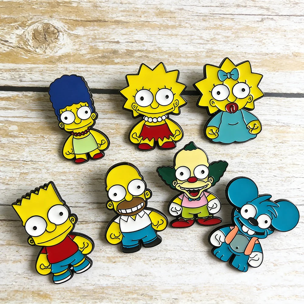 Lot de 7 Pin's Simpsons - Famille et Springfield