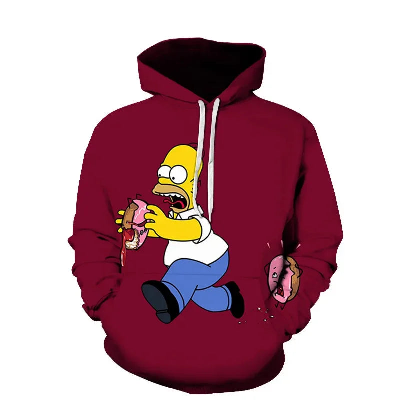 Pull à Capuche Simpsons - Homer mange un Donut