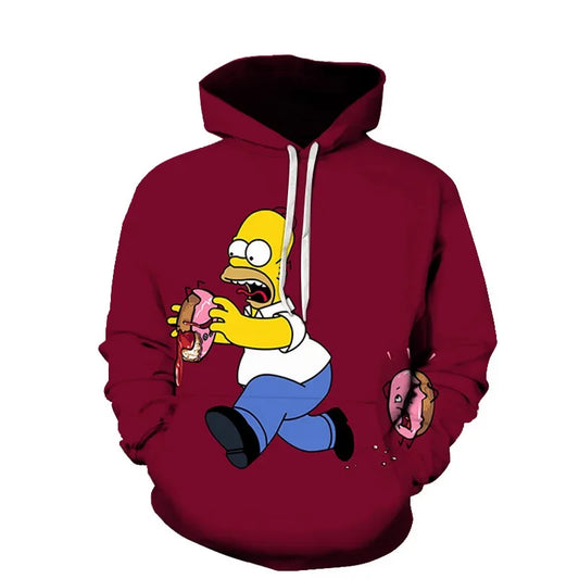 Pull à Capuche Simpsons - Homer mange un Donut