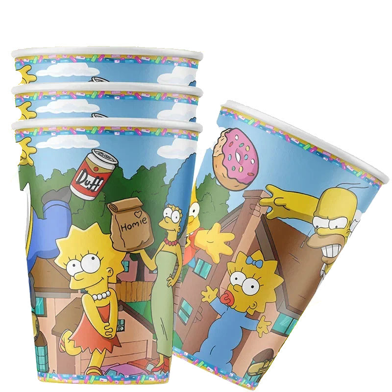Gobelets Anniversaire Simpsons - Lot de 10