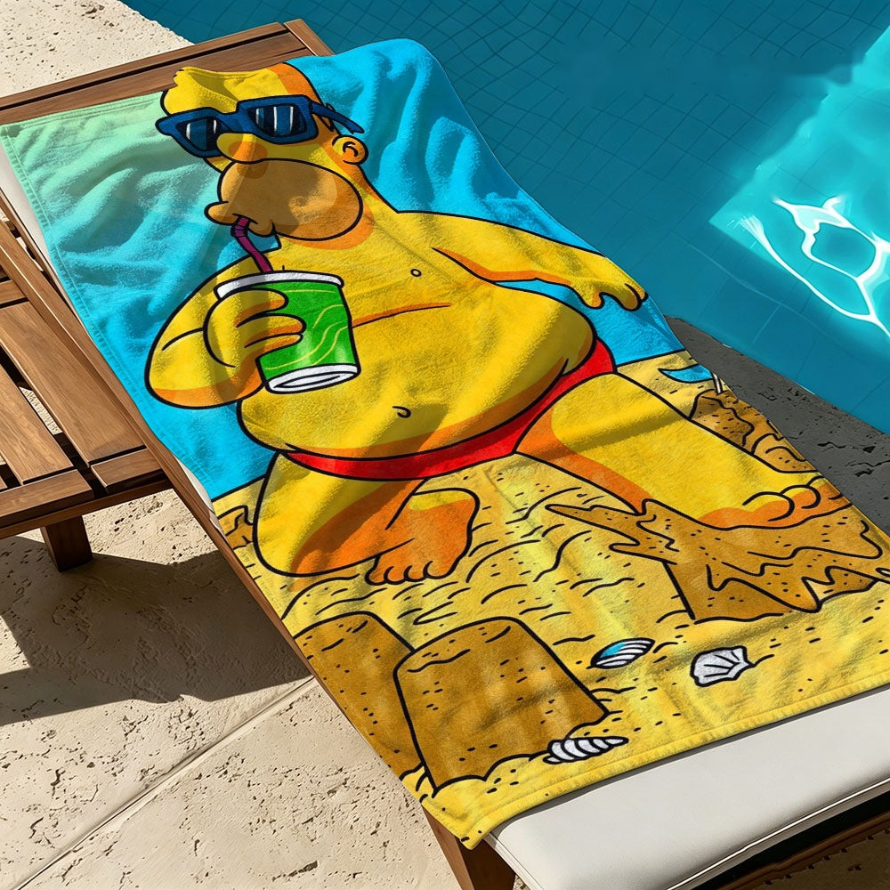 Serviette de Plage Simpsons - Homer Cocktail