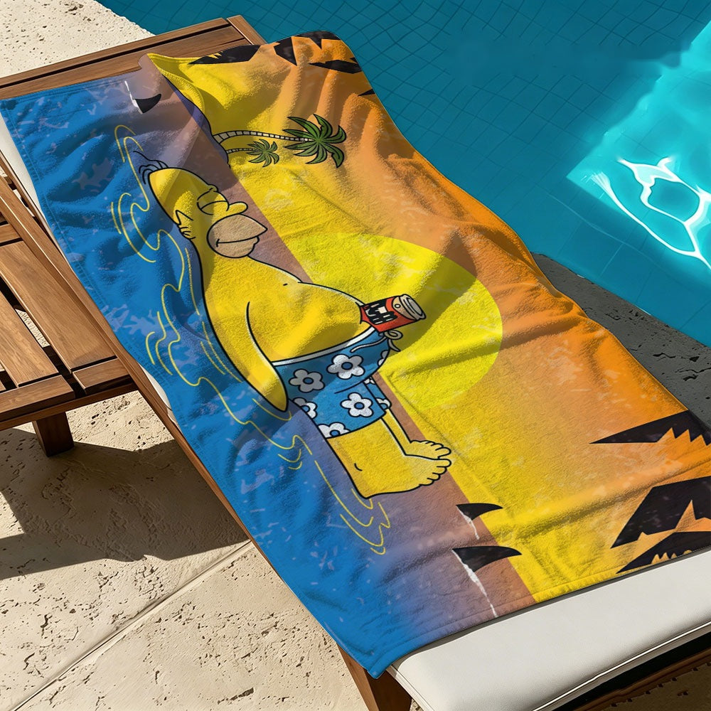 Serviette de Plage Simpsons - Homer Coucher de Soleil