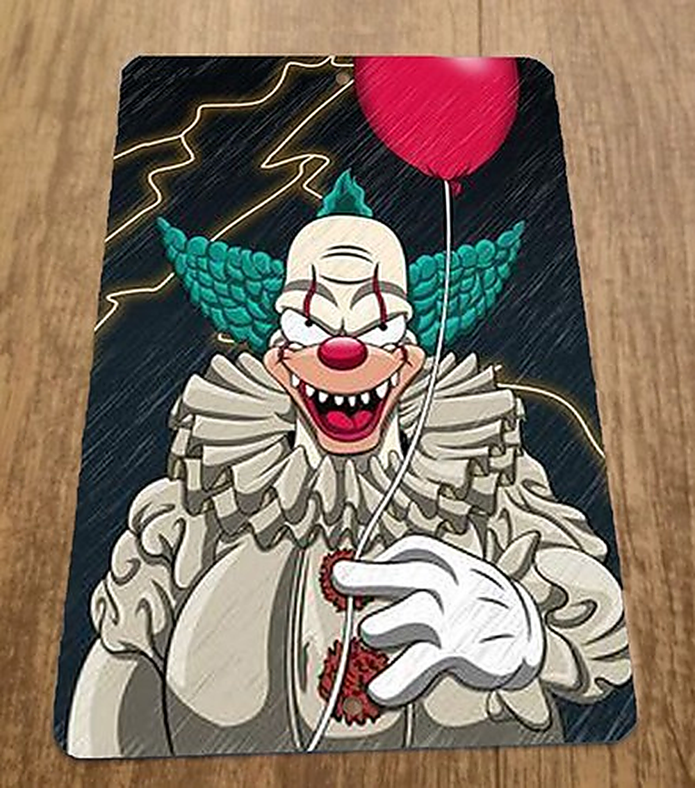 Plaque Décorative Simpsons en Métal - Krusty Clown Terrifiant